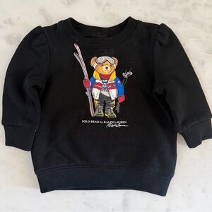 Ralph Lauren Kids Black Skiing Polo Bear Sweatshirt